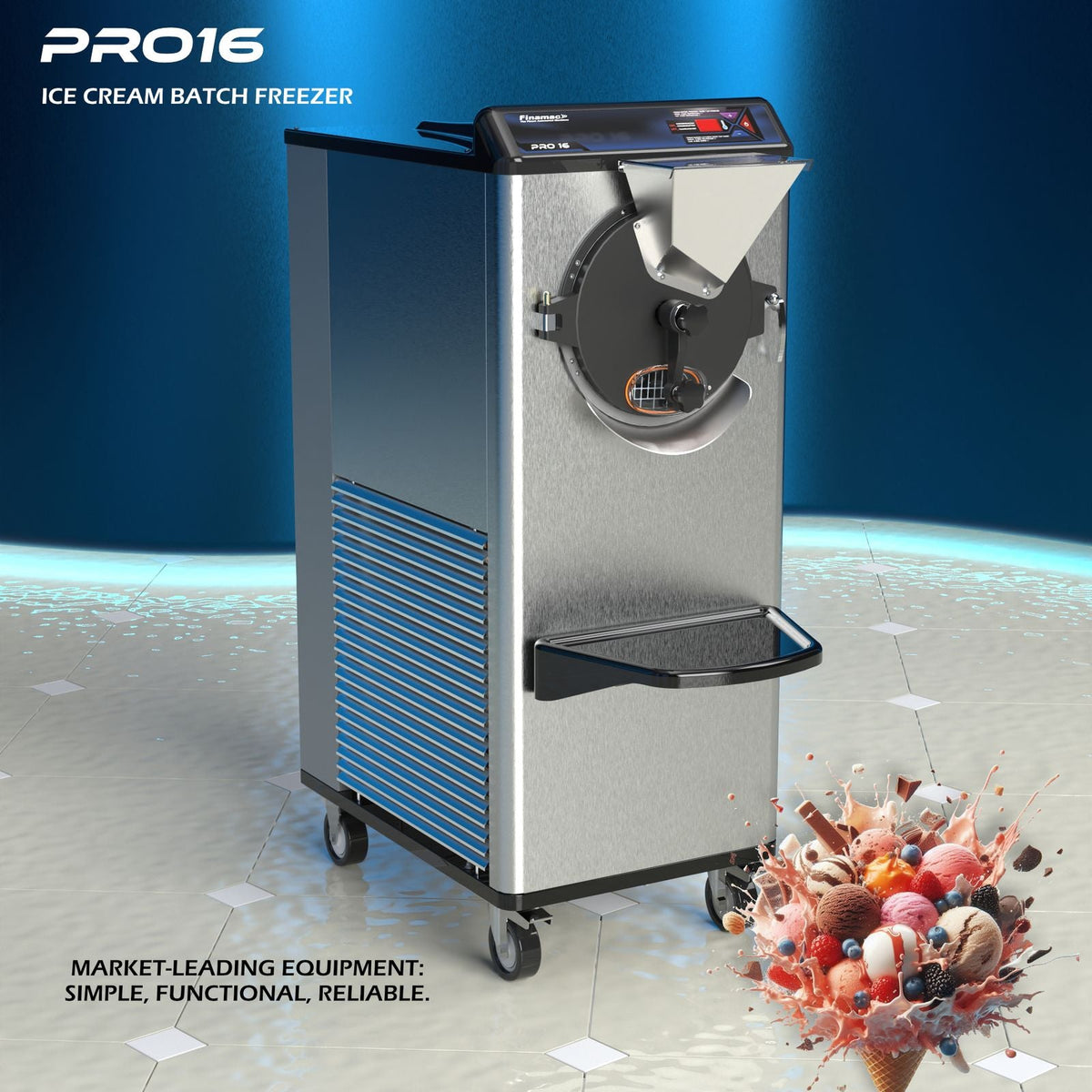 Pro 16 - Artisanal Ice Cream/Gelato Machine - Finamac LLC