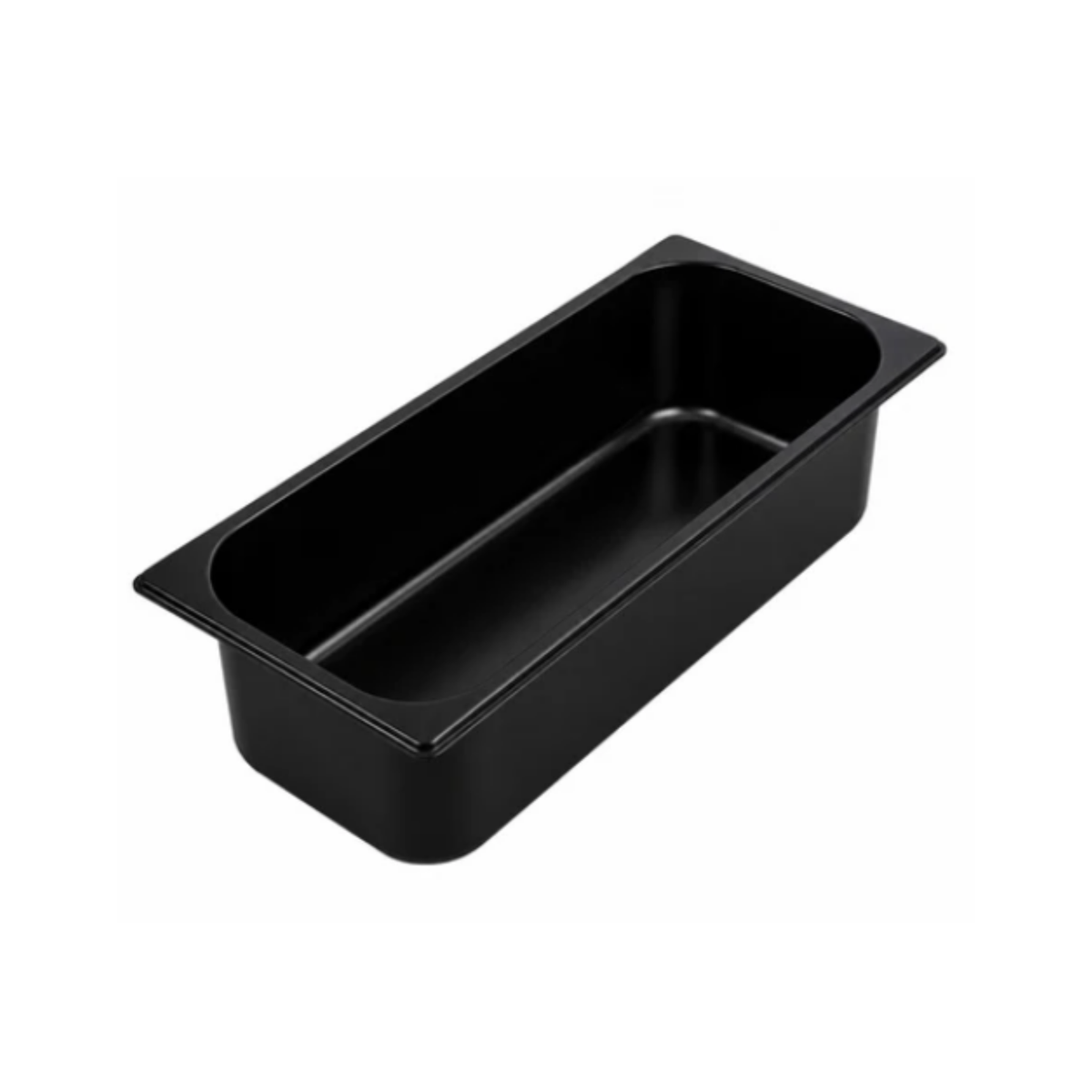 5 L BLACK ITALIAN POLYCARBONATE GELATO PAN (WITHOUT LID), 360 × 165 × 120 MM – 2.3 MM THICKNESS