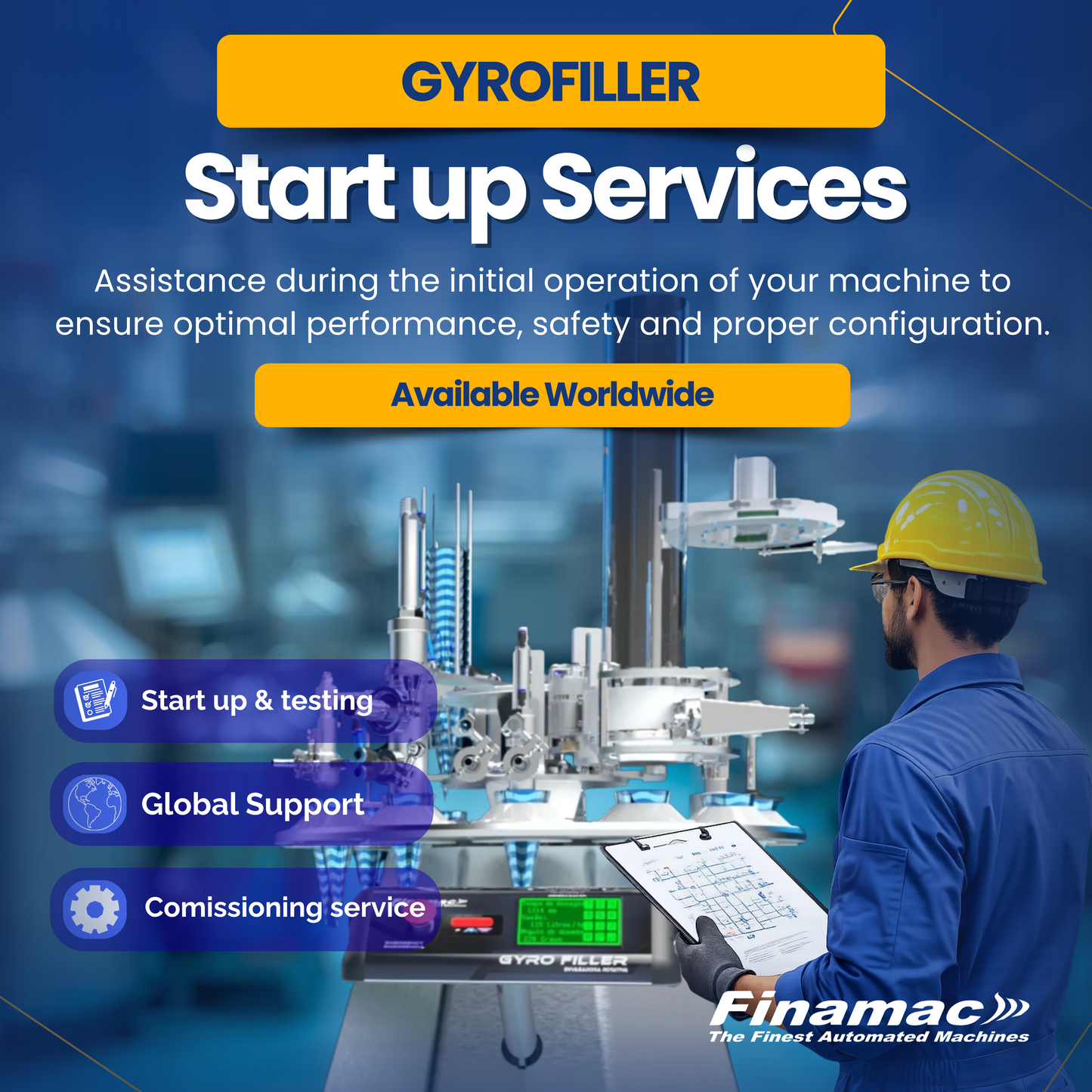 Serviços de Start Up - Máquinas Gyrofiller