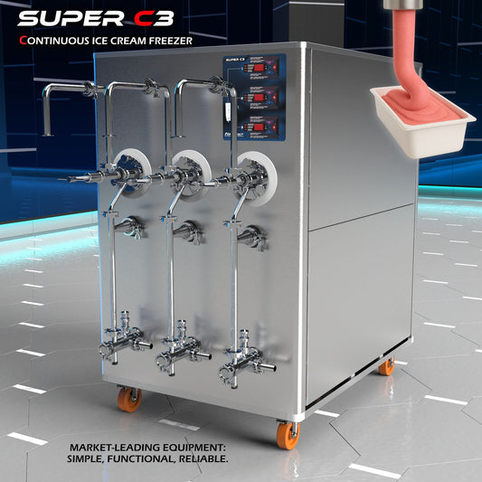 Super C3 - Maquina Productora Continua Triple Para Helados de 3 Sabores
