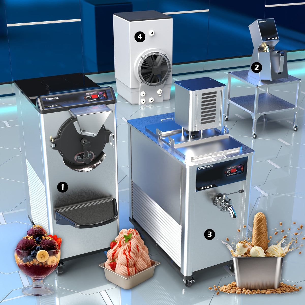 Artisanal Ice Cream Production Set - Intermediate Version - Finamac LLC