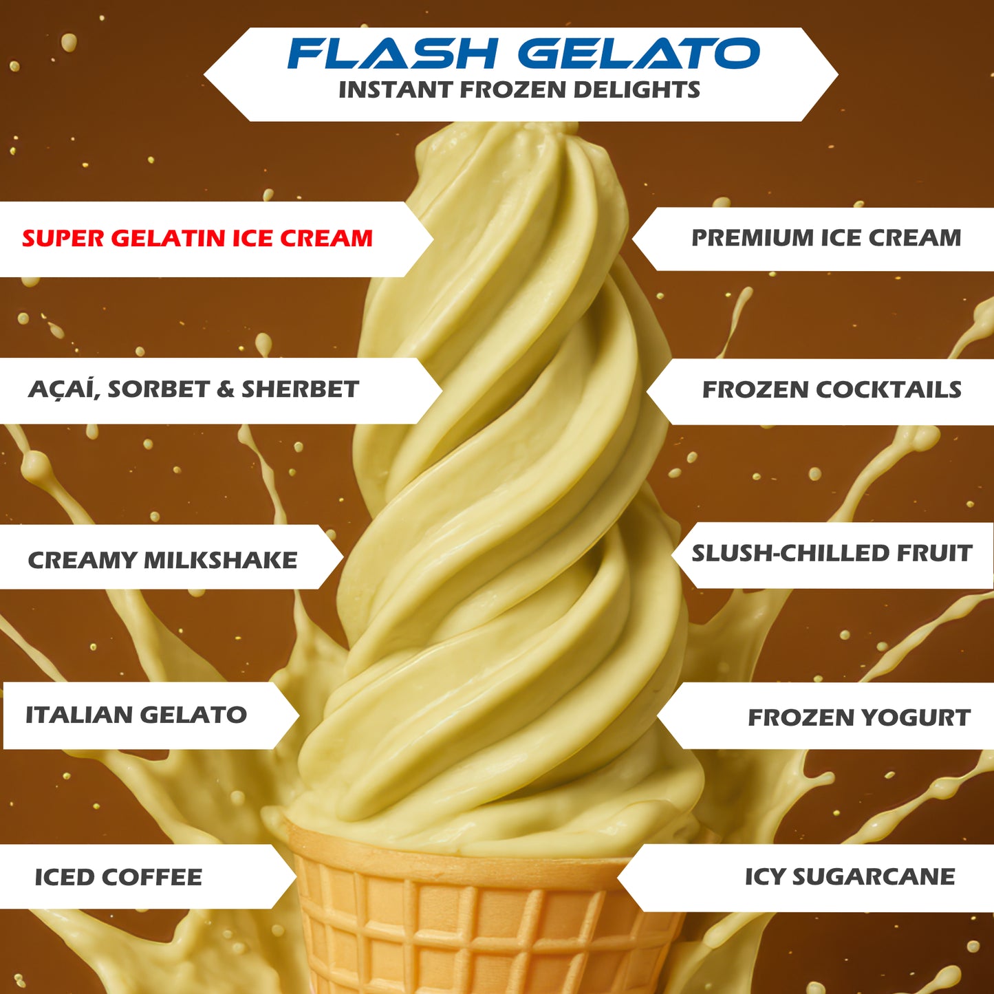 Flash Gelato - Máquina de Helados Americanos