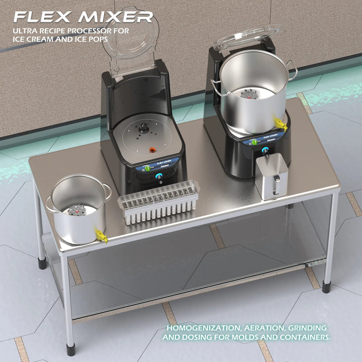 Flex Mixer - Mix Preparation For Ice Pops and Ice Creams - Finamac LLC