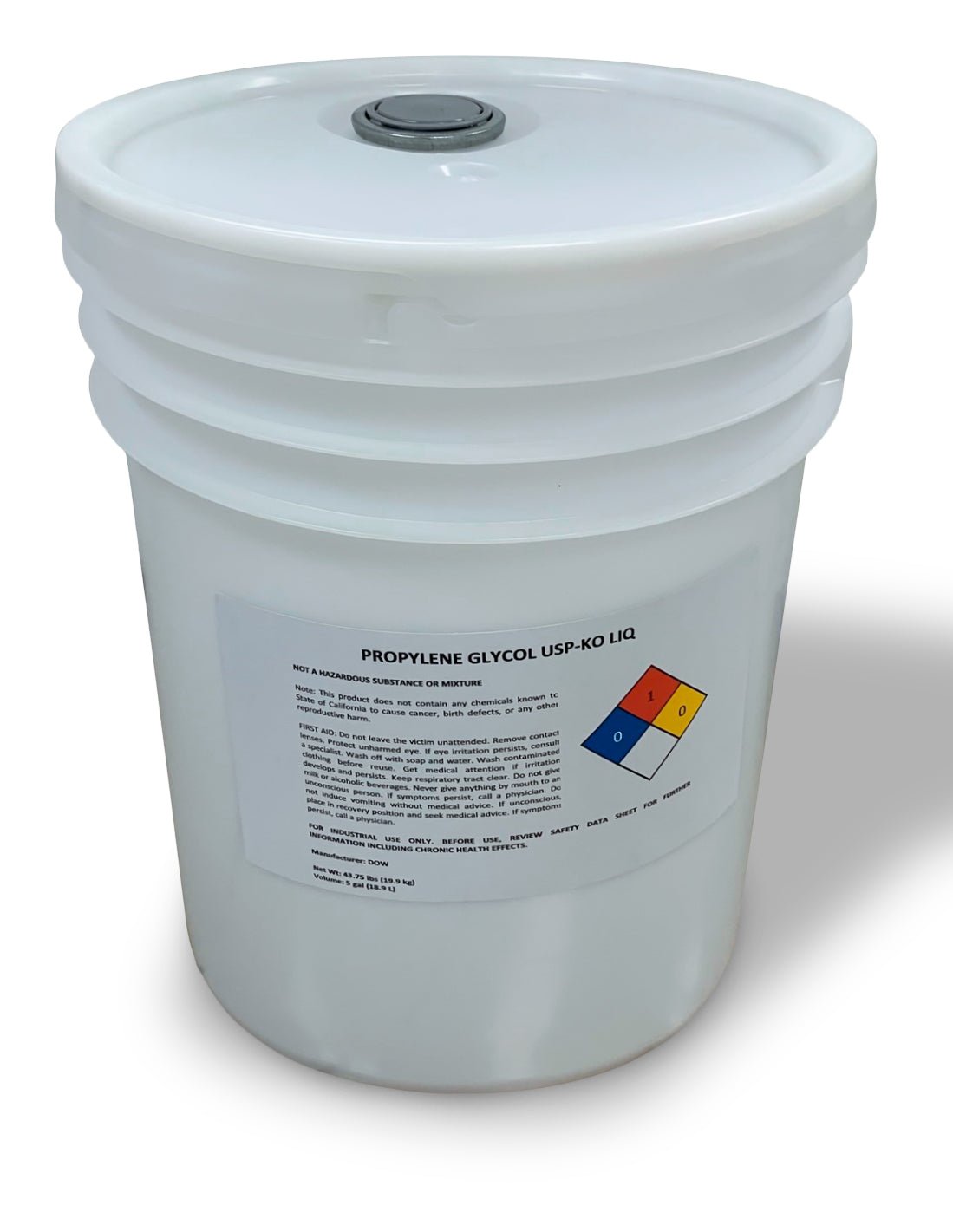 Food Grade Propylene Glycol USP - 19 Liters/5 Gallons Pail - Finamac LLC