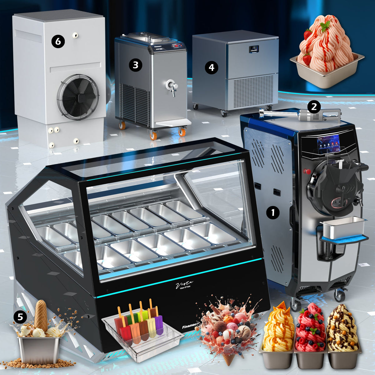 Gelato Production Set - Intermediate Version - Finamac LLC