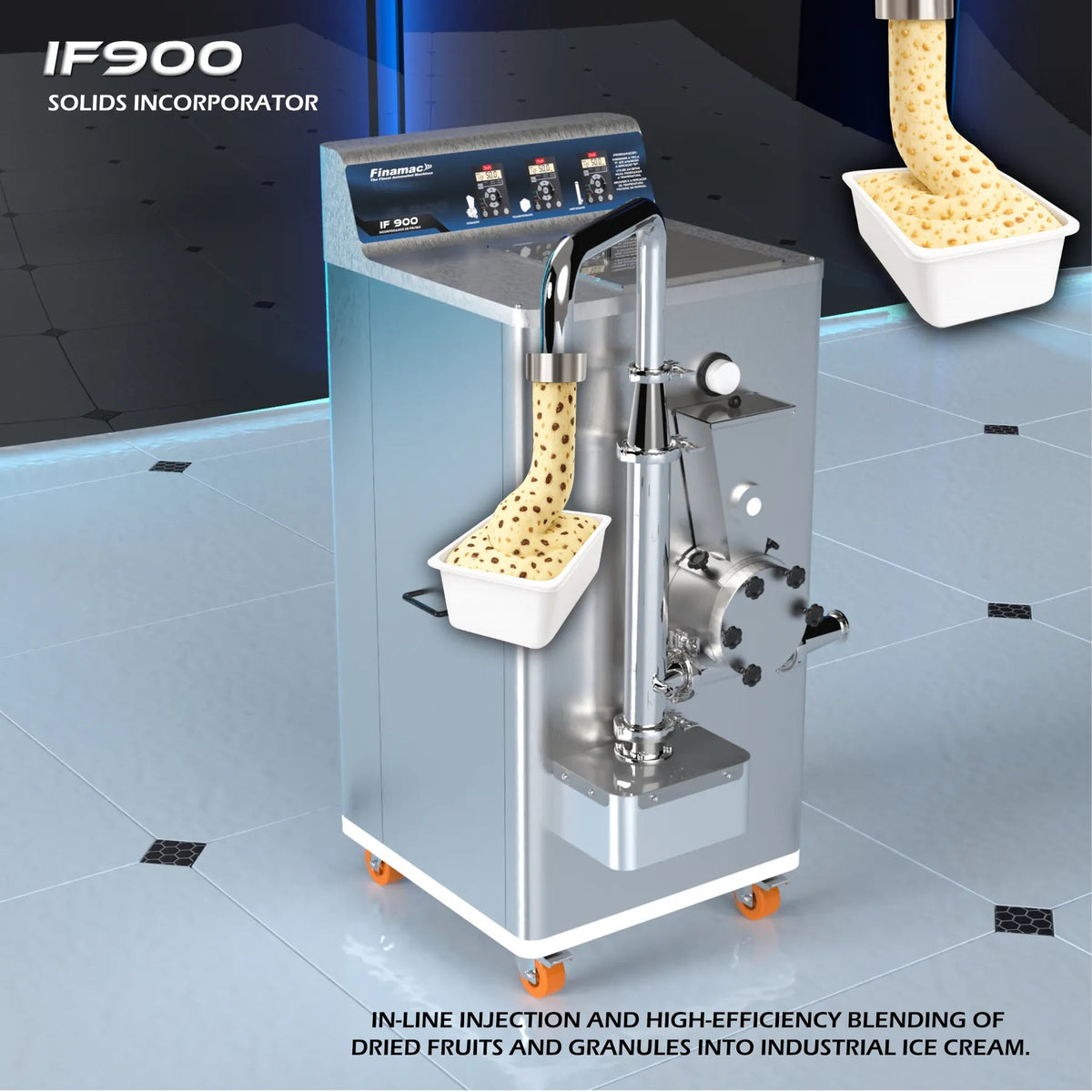 IF 900 - Incorporator of Fruits and Solid Ingredients in Ice Cream - Finamac LLC