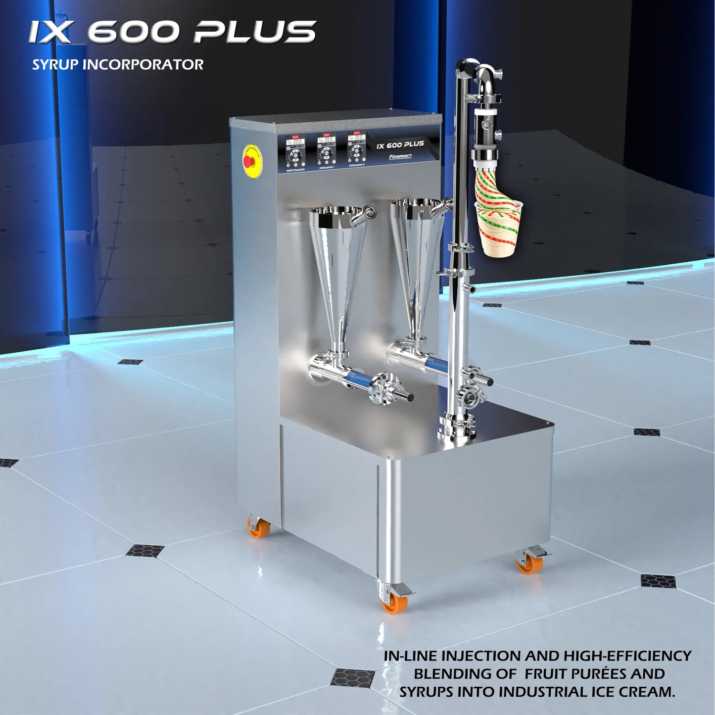 IX 600 Plus - Double Syrup And Fruit Pulps Incorporator In Ice Cream