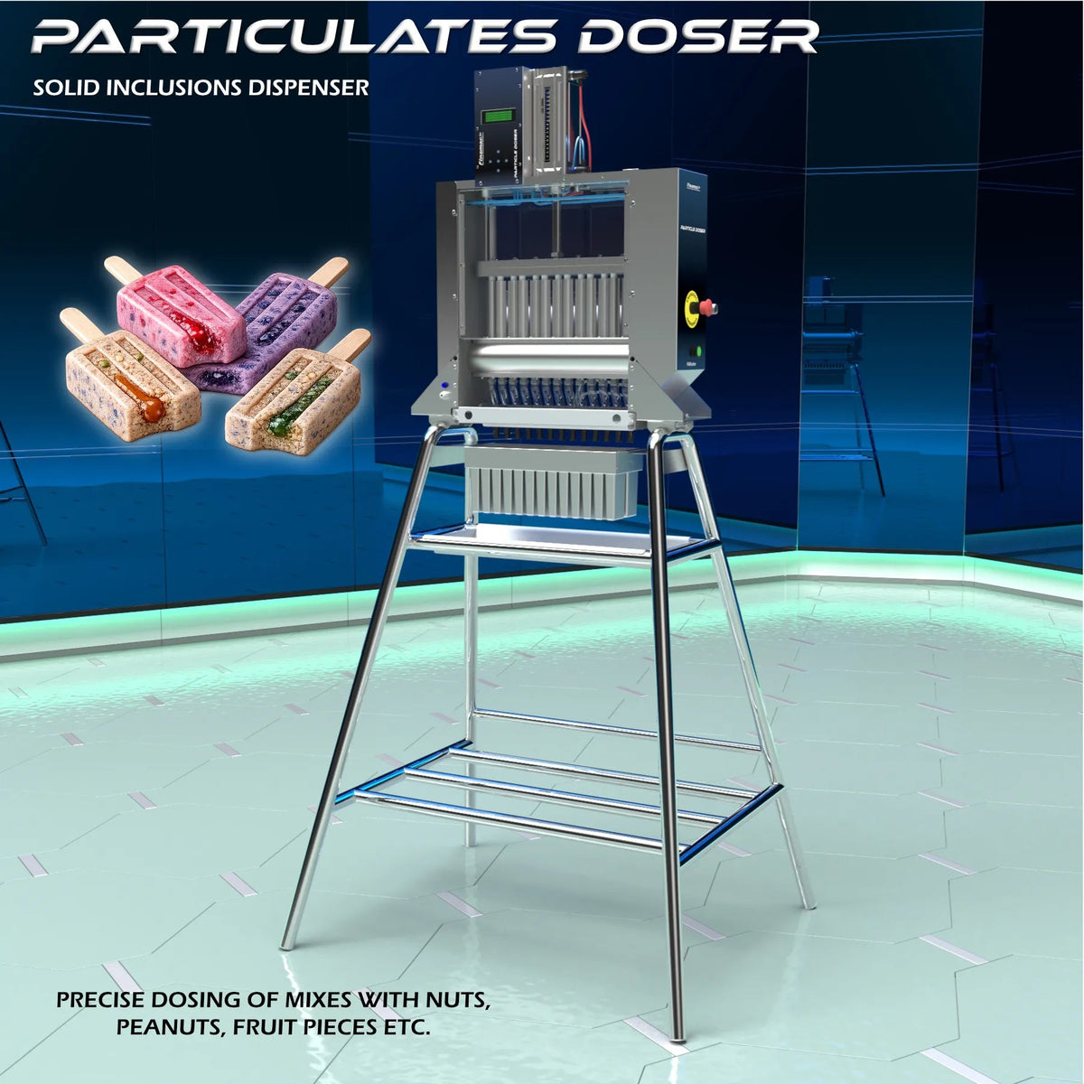 Particulate Doser – For Ice Pops and Flavored Ice Molds - Finamac LLC