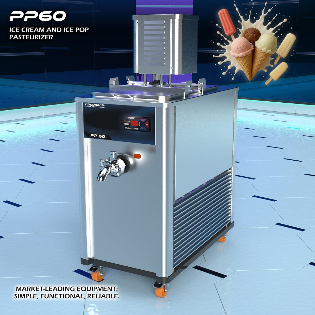 PP 60 - Pasteurizer and Homogenizer for Ice Cream and Ice Pops - Finamac LLC