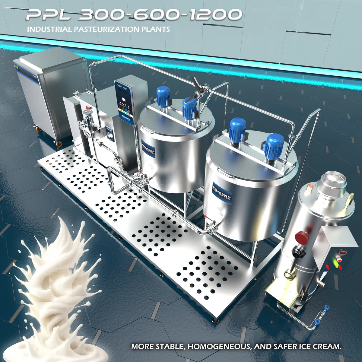 PPL 300/600/1200 - Ice Cream Pasteurization Plants - Finamac LLC