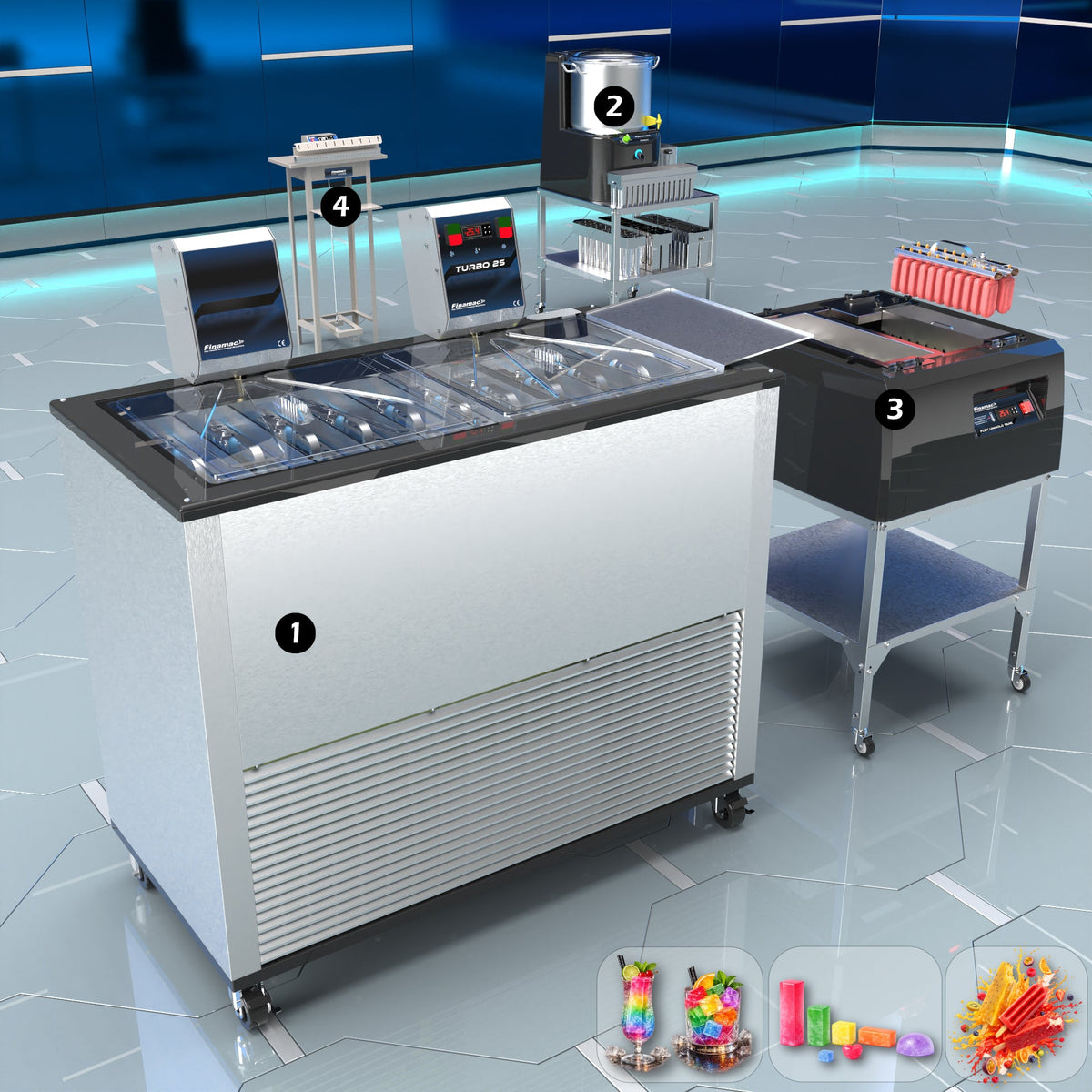 Semi Industrial Ice Pop and Flavored Ice Production - Basic Version - Finamac LLC