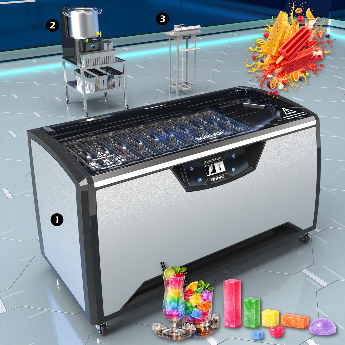 Semi Industrial Ice Pop and Flavored Ice Production - Basic Version PLUS - Finamac LLC