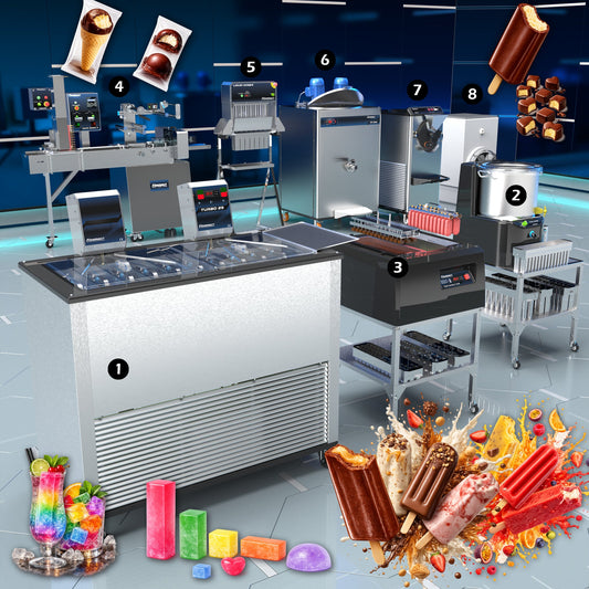 Semi Industrial Ice Pop and Flavored Ice Production - Full Version - Finamac LLC
