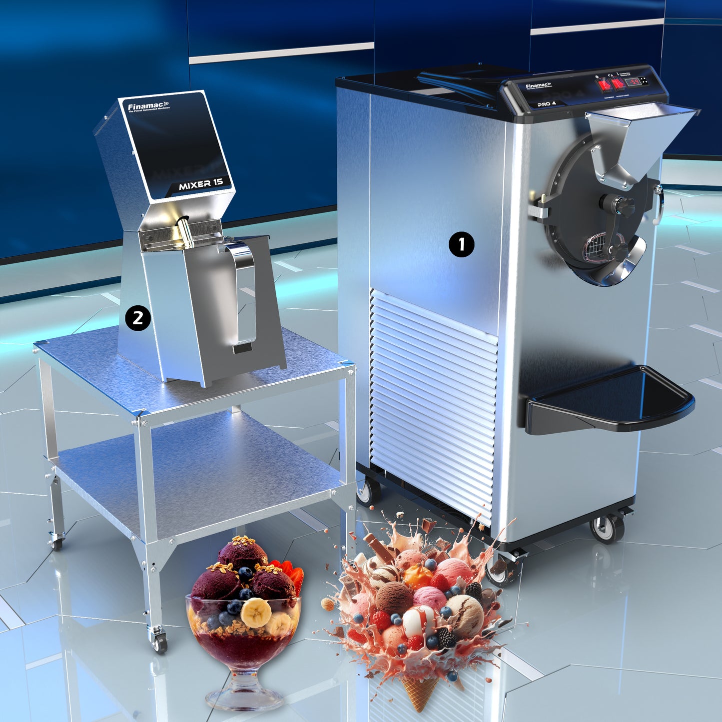 Línea compacta artesanal de helados