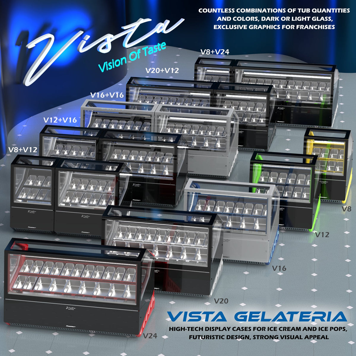 Vista Display Case - Ice Cream and Ice Pop Display Case - Finamac LLC