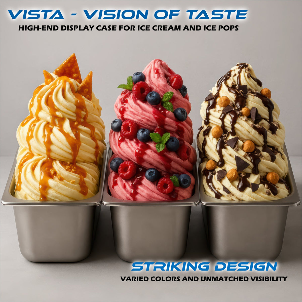 Vista Display Case - Ice Cream and Ice Pop Display Case - Finamac LLC