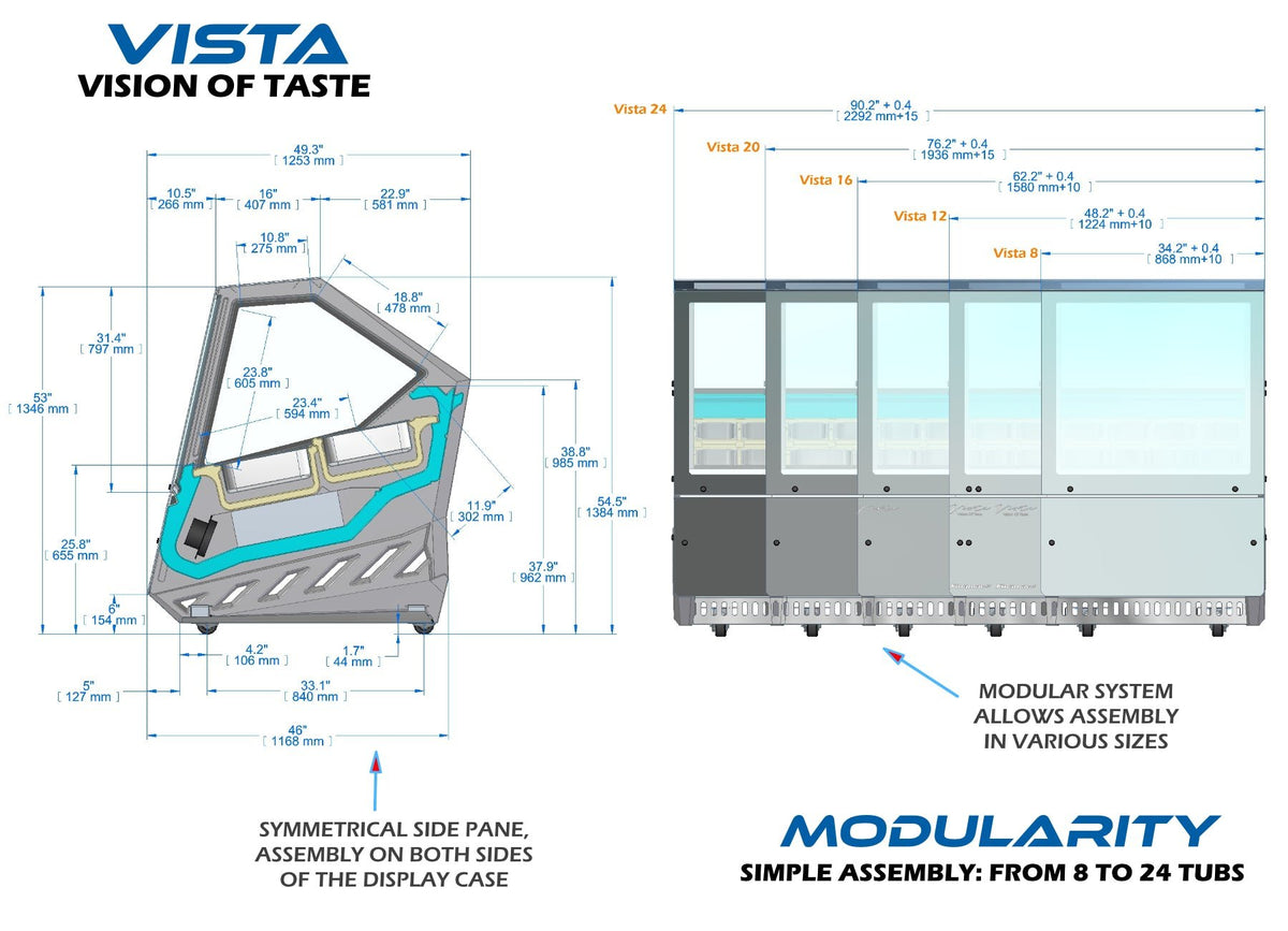 Vista Display Case - Ice Cream and Ice Pop Display Case - Finamac LLC